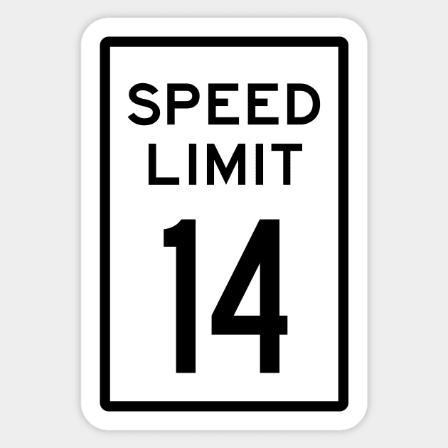 Speed Limit 14 mph Sticker by Heyday Threads